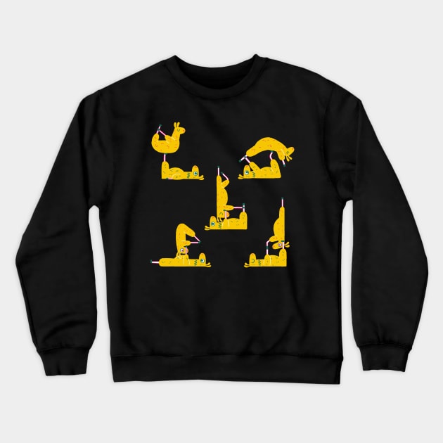 Yoga Llamas Crewneck Sweatshirt by GiuliaM